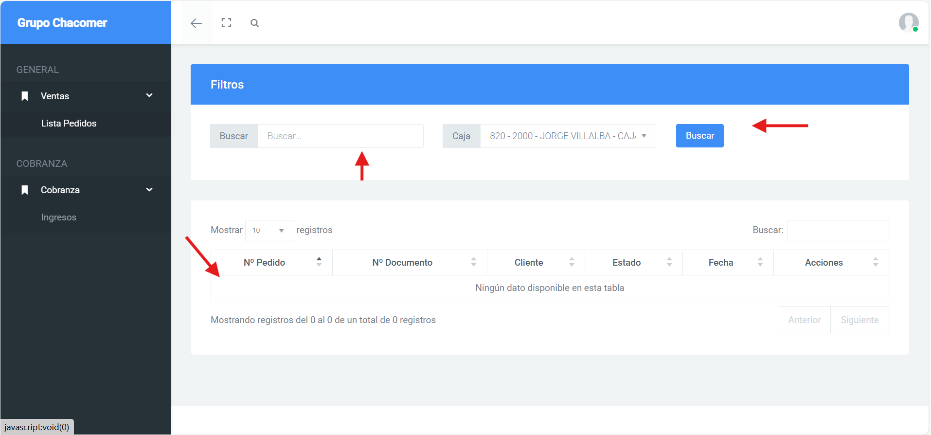 Lista de ventas autorizadas